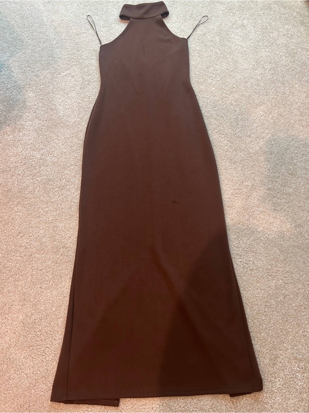 Reformation Chocolate Brown Halter Maxi Dress